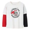 Langarm-T-Shirt mit aufgedrucktem Logo zum Jahr des Hasen, asiatische Größen „Weiß Schwarz Rot“