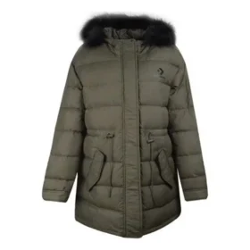 Lange Daunenjacke in asiatischen Größen „Grün“