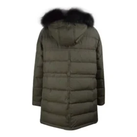 Lange Daunenjacke in asiatischen Größen „Grün“