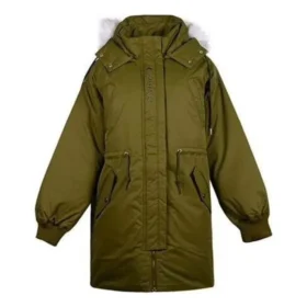 Lange Daunenjacke in asiatischen Größen „Olive Green“
