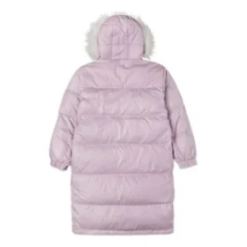 Lange Daunenjacke in asiatischen Größen „Pink“