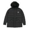 Lange Daunenjacke in asiatischen Größen „Schwarz“