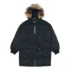 Lange Daunenjacke in asiatischen Größen „Schwarz“