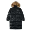 Lange Daunenjacke in asiatischen Größen „Schwarz“