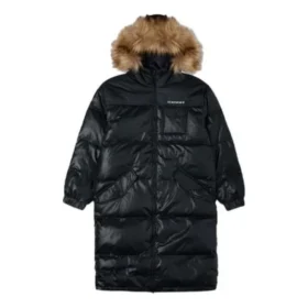 Lange Daunenjacke in asiatischen Größen „Schwarz“