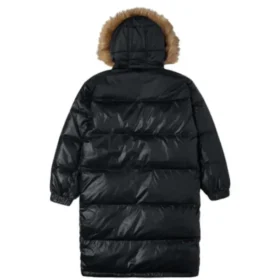 Lange Daunenjacke in asiatischen Größen „Schwarz“
