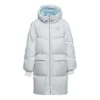 Lange Daunenjacke in asiatischen Größen „Weiß“