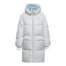 Lange Daunenjacke in asiatischen Größen „Weiß“