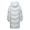 Lange Daunenjacke in asiatischen Größen „Weiß“