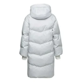 Lange Daunenjacke in asiatischen Größen „Weiß“