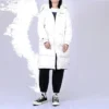 Lange Daunenjacke in asiatischen Größen „Weiß“