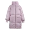 Langer Daunenmantel mit Kapuze, asiatische Größen „Pale Pink“