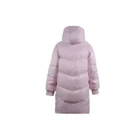 Langer Daunenmantel mit Kapuze, asiatische Größen „Pale Pink“