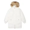 Langer Daunenparka in asiatischen Größen „Weiß“