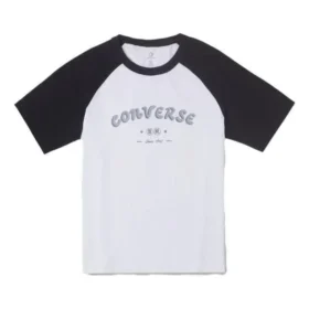 Logo-Baseball-T-Shirt, asiatische Größen, „Weiß Schwarz“