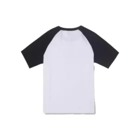 Logo-Baseball-T-Shirt, asiatische Größen, „Weiß Schwarz“