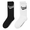 Logo-Socken, zwei Paar „Weiß Schwarz“