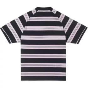 Marquis gestreiftes Kurzarm-Poloshirt (asiatische Größen) „Schwarz“