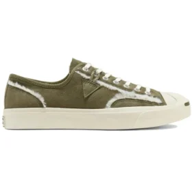 Mit Kunstfell gefütterte Leder-Jacke Jack Purcell „Green White“