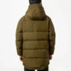 Mittellange Daunenjacke in asiatischen Größen „Olivgrün“