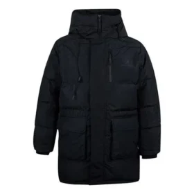 Mittellange Daunenjacke mit Daunenfüllung, asiatische Größen „Schwarz“
