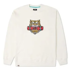 Neujahrsserie TIGER-Muster Rundhals-Sportshirt „Milk White“