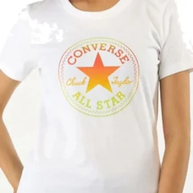 Ombre Chuck Patch Crew T-Shirt (asiatische Größen) „White Yellow“