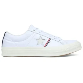One Star Piping Low Top in Weiß/Emaille-Rot/Egret