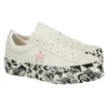 One Star Platform Ox Canvas-Schuhe Weiß/Schwarz/Rosa