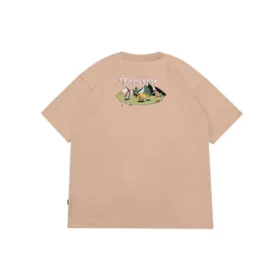 Outdoor-T-Shirt mit Grafik Asia-Größen „Oat Milk“