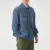 Overhead Shirt Jacke Asien-Größen „Lakeside Blue“
