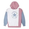 Oversized-Pullover-Hoodie mit Farbblöcken, asiatische Größen „Pink Aura Multi“