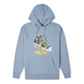 Paint Drip Graphic Pullover Hoodie Asiatische Größen „Vintage Blue“
