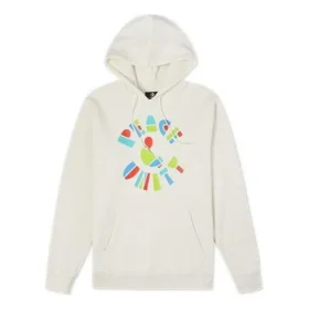 Peace & Unity Recycled Pullover Hoodie asiatische Größen „Egret“