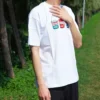 Pics Applikation Kurzarm-T-Shirt Unisex Weiß