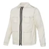 Pocket Woven Langarmjacke asiatische Größen „Weiß“