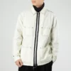 Pocket Woven Langarmjacke asiatische Größen „Weiß“