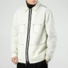 Pocket Woven Langarmjacke asiatische Größen „Weiß“