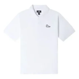 Polohemd mit Schuh-Patch – asiatische Größen „Weiß“