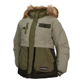 Premium-Mode-Mid-Daunenjacke in asiatischen Größen „Army Green“