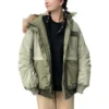 Premium-Mode-Mid-Daunenjacke in asiatischen Größen „Army Green“