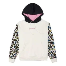 Pullover-Hoodie mit Regenbogen-Leopardenmuster, asiatische Größen, „Off White“