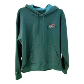 Rainbow Cloud Graphic Pullover Hoodie asiatische Größen „Grün“