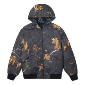 Real Tree Wendejacke mit Blattprint, asiatische Größen, „Schwarz“