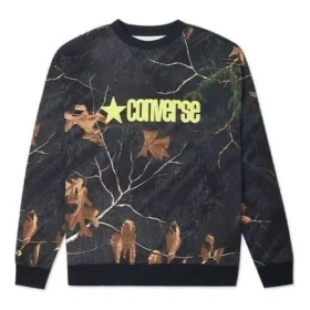 Realtree Printed Sweatshirt mit Rundhalsausschnitt, asiatische Größen „Schwarz“