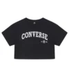 Retro Chuck Cropped T-Shirt (asiatische Größen) „Schwarz“