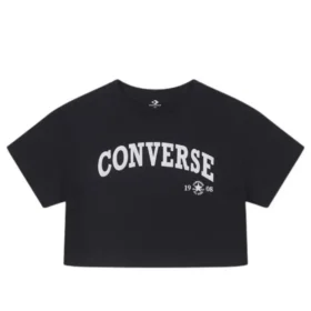 Retro Chuck Cropped T-Shirt (asiatische Größen) „Schwarz“