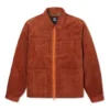Retro-Einfarbige Cordjacke Rotbraun