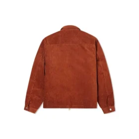 Retro-Einfarbige Cordjacke Rotbraun