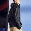 Retro-Freizeitjacke mit Kapuze im Paar-Look, schwarz